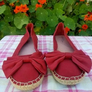 Natural Soul Red Bow Espadrilles 9.5